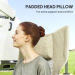 Folding Rocking Camping Chairs with Headrests, Cooler Bags and Cup Holders, 2-Pack, Cream White - Image 6