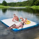 10 x 7ft Water Inflatable Floating Dock, Inflatable Platform Island, Large Floating Mat Raft with Air Pump & Backpack, for Pool, Beach, Ocean, White - Image 18