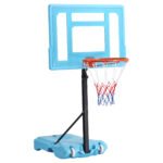 Poolside Basketball Hoop Stand, 36.5"-48.5" Height Adjustable Portable Hoop System w/ Clear Backboard & Fillable Base for Whole Family, Blue, Black, Red - Image 11