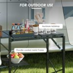 Folding Camp Kitchen, Camping Table Cooking Station with Adjustable Lamp Stand - Image 7