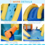6-in-1 Inflatable Water Slide Kids Bounce House Jumping Castle Includes Slide Basket Pool Climbing Wall Tunnel - Image 7