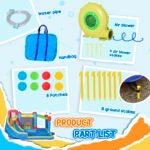 6-in-1 Inflatable Water Slide with Splash Pool, Slide, Climbing Wall, Water Cannon, Inflatable Bounce House for Kids with 2 Min. Inflation and Air Blower - Image 12