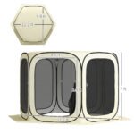 11 x 11ft Pop Up Screen Tent, UPF50+ Portable Camping Gazebo Screen House with Carry Bag, Beige - Image 3