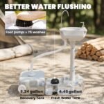 Portable Camping Sink with 4.5-Gallon Water Tank, Wheels and Soap Dispenser, Light Gray - Image 4
