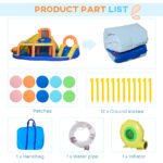6-in-1 Inflatable Water Slide Kids Bounce House Jumping Castle Includes Slide Basket Pool Climbing Wall Tunnel - Image 8
