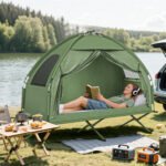Camping Tent Cot, Single Person Folding Cot Combo, Off-Ground Tent, Covered Outdoor Bed with Carry Bag for Hiking, Camping - Image 2