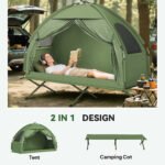 Camping Tent Cot, Single Person Folding Cot Combo, Off-Ground Tent, Covered Outdoor Bed with Carry Bag for Hiking, Camping - Image 4