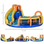6-in-1 Inflatable Water Slide Kids Bounce House Jumping Castle Includes Slide Basket Pool Climbing Wall Tunnel - Image 3