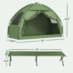 Camping Tent Cot, Single Person Folding Cot Combo, Off-Ground Tent, Covered Outdoor Bed with Carry Bag for Hiking, Camping - Image 3