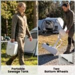 Portable Camping Sink with 4.5-Gallon Water Tank, Wheels and Soap Dispenser, Light Gray - Image 7