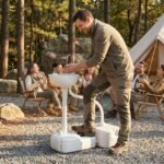 Portable Camping Sink with 4.5-Gallon Water Tank, Wheels and Soap Dispenser, Light Gray - Image 8