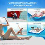 10 x 7ft Water Inflatable Floating Dock, Inflatable Platform Island, Large Floating Mat Raft with Air Pump & Backpack, for Pool, Beach, Ocean, White - Image 15