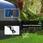 3 Person Pop Up Camping Tent Quick Setup Automatic Hydraulic Family Travel Tent w/ Windows Doors Carry Bag, Blue - Image 7