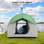 2000mm Waterproof SUV Tent, Car Tent with 3 Doors and Mesh Window, for 5-6 Person Camping Travel, Gray and Green - Image 5