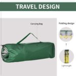 Loveseat Style Camping Chair, Oversized Folding Lawn Chair with Carry Bag & Cup Holders, for Outdoor, Green & Gray - Image 5