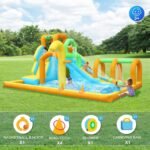 10-in-1 Inflatable Water Slide Bounce House with Blower, Tunnel, Water Cannon, Basketball Hoop and Splash Pool - Image 4