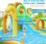 10-in-1 Inflatable Water Slide Bounce House with Blower, Tunnel, Water Cannon, Basketball Hoop and Splash Pool - Image 7