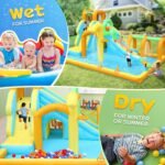 10-in-1 Inflatable Water Slide Bounce House with Blower, Tunnel, Water Cannon, Basketball Hoop and Splash Pool - Image 6